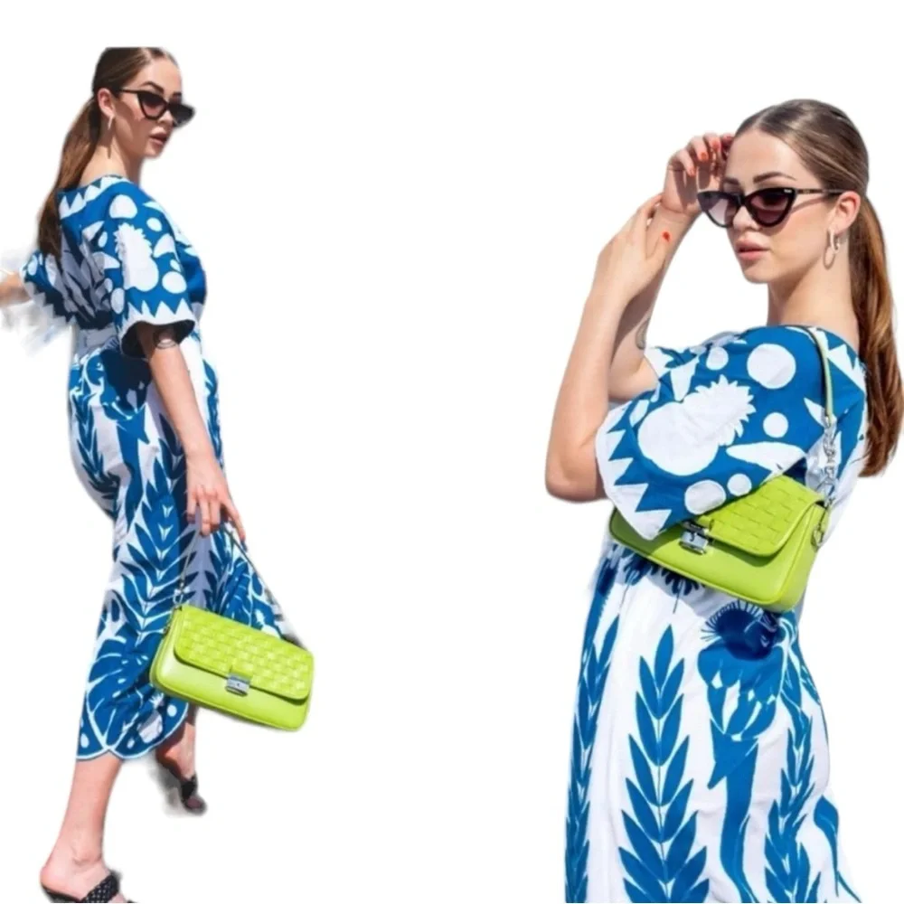 Farm Rio Embroidered Patchwork Maxi Tent Dress Size Large - Picture 2 of 16